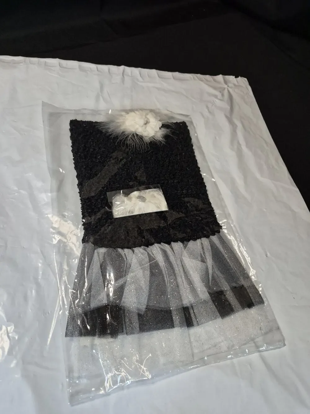 Dog Dress Tutu Black And White Pet Outfit Size M Holloween Costume Puppy Skirt